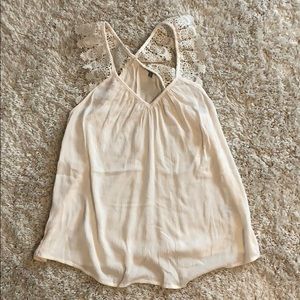 Charlotte Russe Ivory Blouse tank with lace